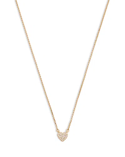 Kate Spade New York Yours Truly Pave Heart Mini Pendant Necklace, 17-20 In Gold