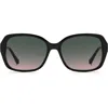 Kate Spade New York Yvette 54mm Gradient Polarized Square Sunglasses In Black