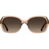 Kate Spade New York Yvette 54mm Gradient Polarized Square Sunglasses In Brown/brown Gradient