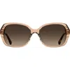 Kate Spade New York Yvette 54mm Gradient Polarized Square Sunglasses In Brown