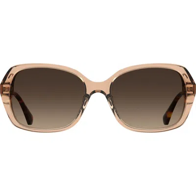 Kate Spade New York Yvette 54mm Gradient Polarized Square Sunglasses In Brown/brown Gradient