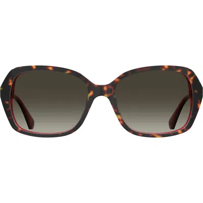 Kate Spade New York Yvette 54mm Gradient Polarized Square Sunglasses In Brown