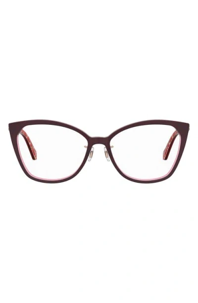 Kate Spade New York Zahra 55mm Cat Eye Optical Glasses In Burgundy