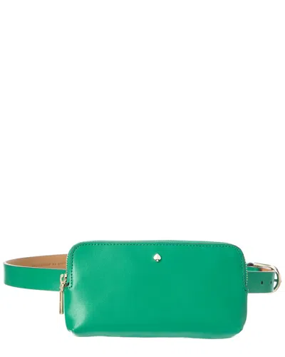 Kate Spade New York Zip Top Leather Belt Bag In Green