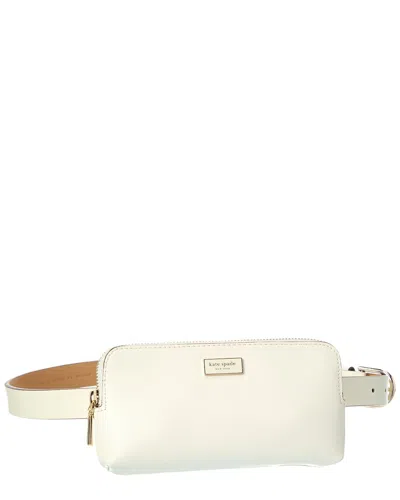 Kate Spade New York Zip Top Leather Belt Bag In White