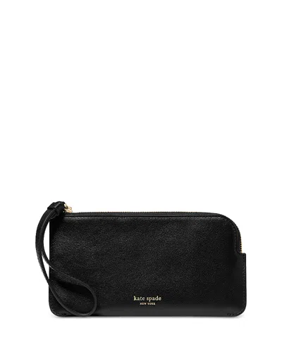 Kate Spade New York Zippy Smooth Wristlet In Black