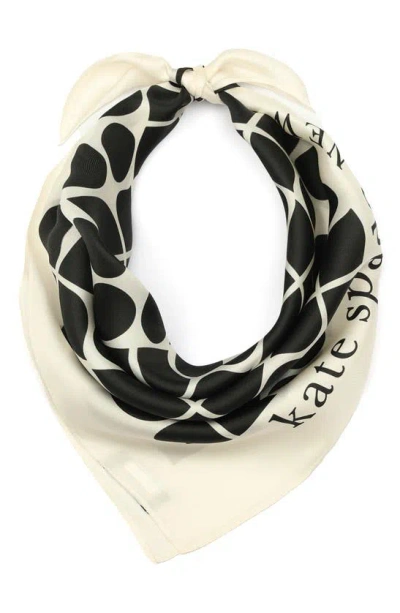 Kate Spade Noel Silk Bandana Scarf In Cream/ Black