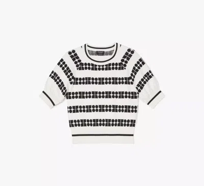 Kate Spade Noel Stripe Jacquard Sweater In Black/fresh White