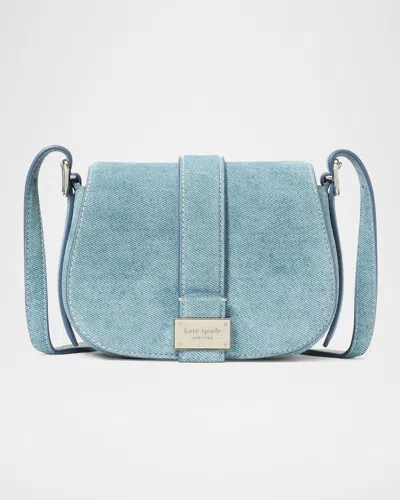 Kate Spade Nouveau Denim Suede Mini Saddle Crossbody Bag