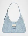 KATE SPADE NOUVEAU SMALL FLORAL-PRINT DENIM SHOULDER BAG