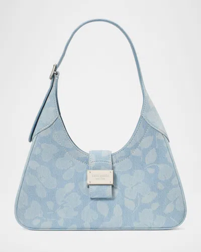 KATE SPADE NOUVEAU SMALL FLORAL-PRINT DENIM SHOULDER BAG