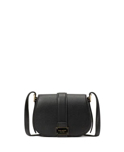 Kate Spade Nouveau Textured Mini Saddle Bag In Black