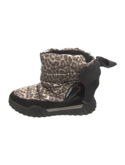 Pre-owned Kate Spade Nylon Animal Print Boots In Brown