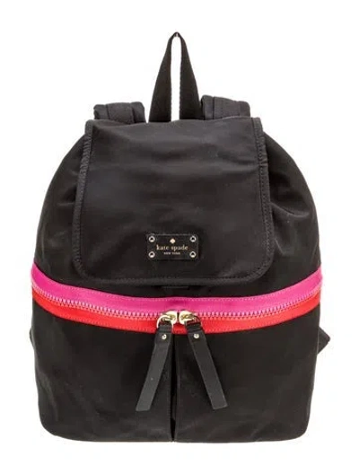 Pre-owned Kate Spade Nylon Backpack In Black
