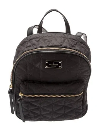 Pre-owned Kate Spade Nylon Backpack In Black