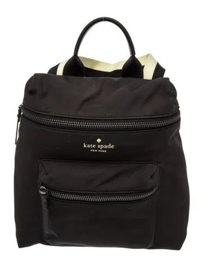 Pre-owned Kate Spade Nylon Backpack In Black