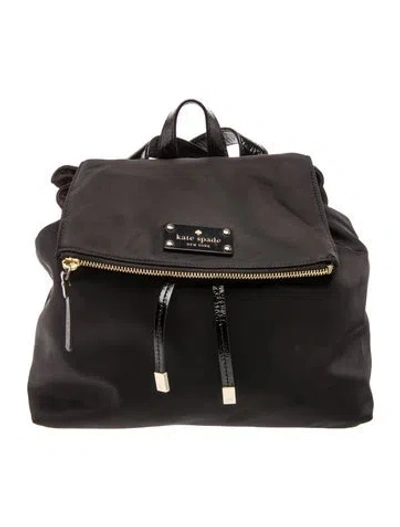Pre-owned Kate Spade Nylon Backpack In Black