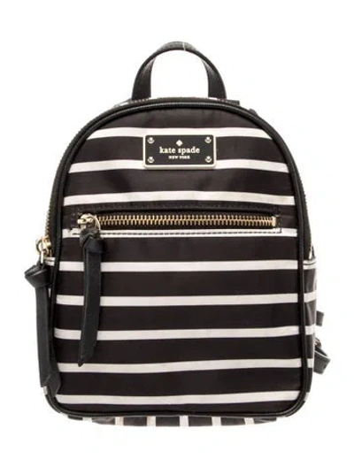 Pre-owned Kate Spade Nylon Backpack In Black