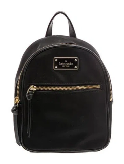 Pre-owned Kate Spade Nylon Backpack In Black