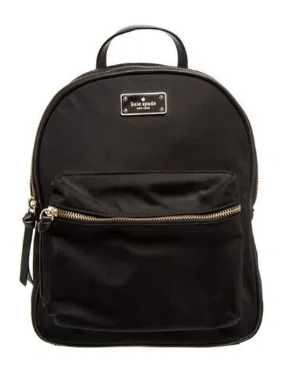Pre-owned Kate Spade Nylon Backpack In Black