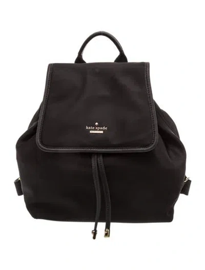 Pre-owned Kate Spade Nylon Backpack In Black