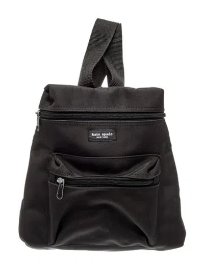 Pre-owned Kate Spade Nylon Backpack In Black