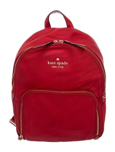 Pre-owned Kate Spade Nylon Backpack In Burgundy