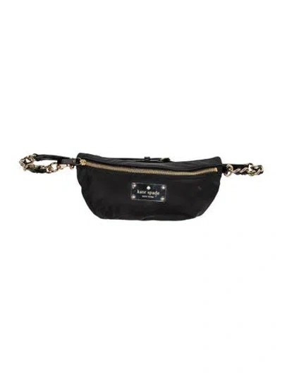 Pre-owned Kate Spade Nylon Belt Bag In Black