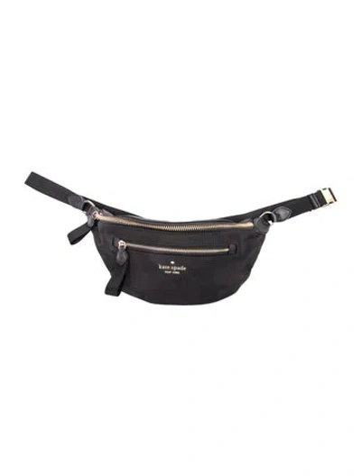 Pre-owned Kate Spade Nylon Belt Bag In Black