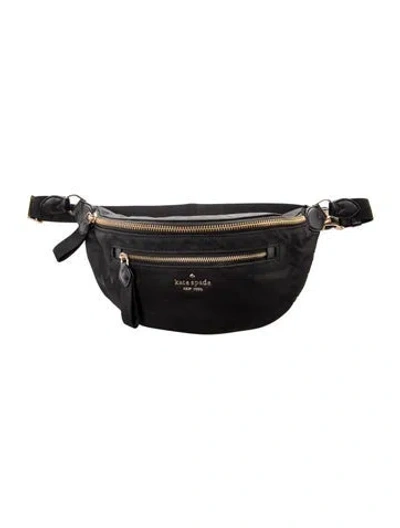 Pre-owned Kate Spade Nylon Belt Bag In Black