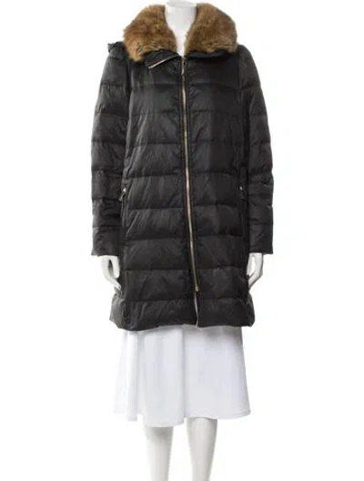 Pre-owned Kate Spade Nylon Down Coat In Gray