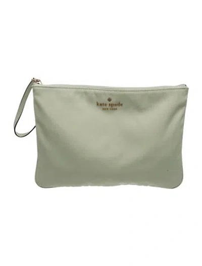 Pre-owned Kate Spade Nylon Portfolio In Green
