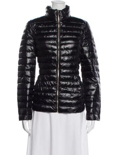 Pre-owned Kate Spade Nylon Printed Down Jacket In Blue