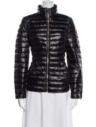 Pre-owned Kate Spade Nylon Printed Down Jacket In Blue