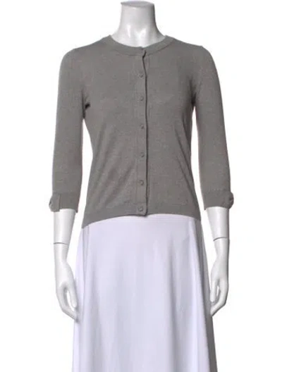 Pre-owned Kate Spade Nylon Scoop Neck Sweater In Grey