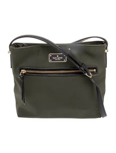 Pre-owned Kate Spade Nylon Shoulder Bag In Green