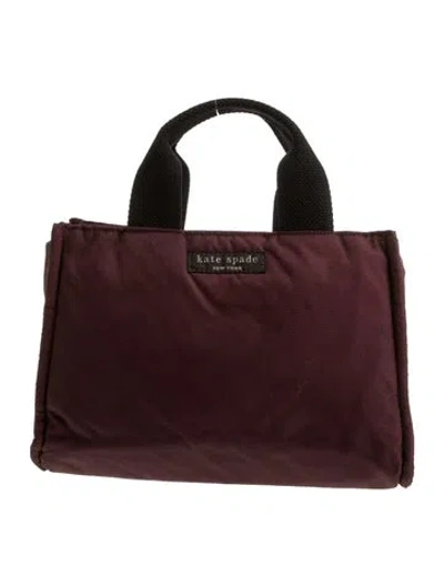 Pre-owned Kate Spade Nylon Top Handle Bag In Burgundy