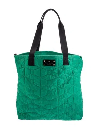 Pre-owned Kate Spade Nylon Tote In Green