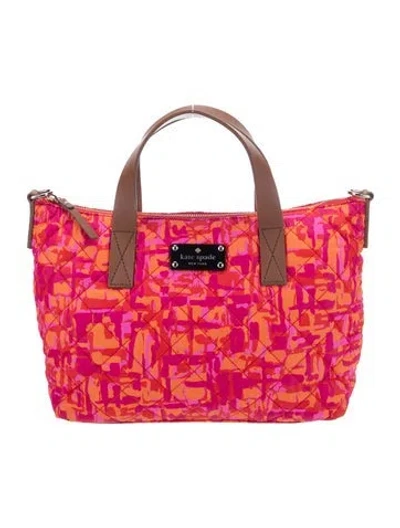 Pre-owned Kate Spade Nylon Tote In Orange