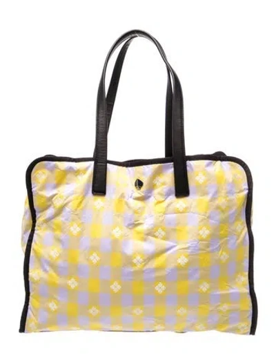 Pre-owned Kate Spade Nylon Tote In Purple/yellow