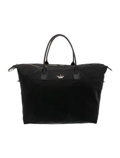 Pre-owned Kate Spade Nylon Weekender Bag In Black