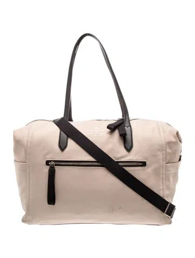 Pre-owned Kate Spade Nylon Weekender Bag In Neutrals