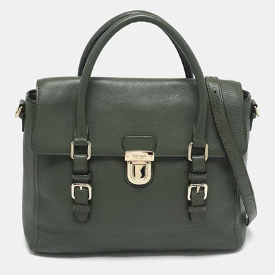 Pre-owned Kate Spade Olive Green Leather Lola Avenue Rollins Tote