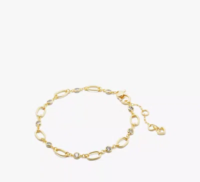 Kate Spade One In A Million Chain & Crystal Line Bracelet In Gold