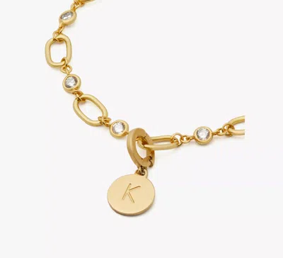 Kate Spade One In A Million Chain & Crystal Line Bracelet In Gold
