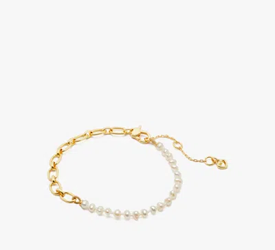 Kate Spade One In A Million Chain & Pearl Line Bracelet In Gold