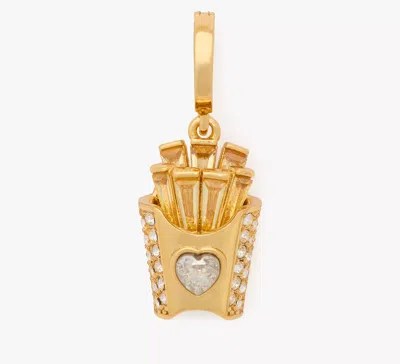 Kate Spade One In A Million Fries Charm In Clear/gold
