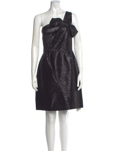 Pre-owned Kate Spade One-shoulder Knee-length Dress In Black