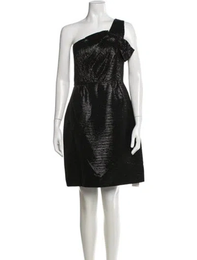 Pre-owned Kate Spade One-shoulder Knee-length Dress In Black