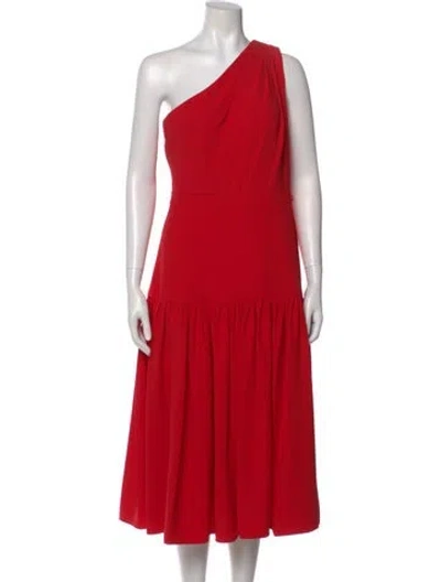 Pre-owned Kate Spade One-shoulder Long Dress In Red